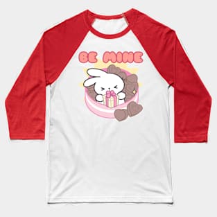 Cute Bunny Valentine, Be Mine Baseball T-Shirt